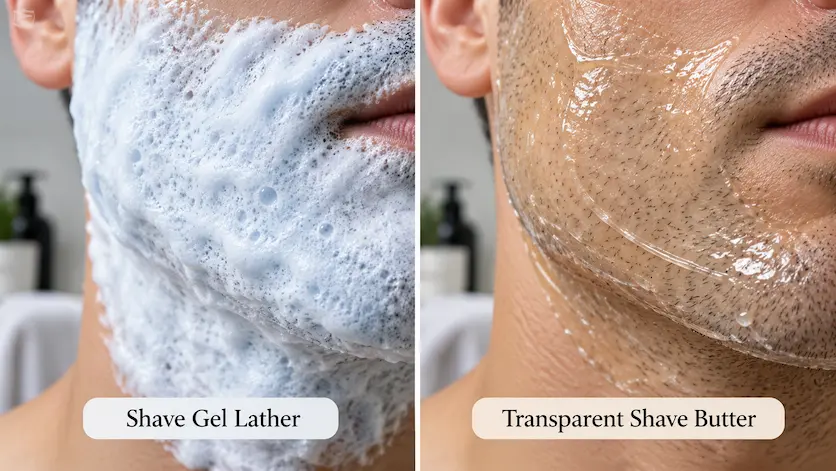 Foamy Lather vs. Transparent Shave Butter